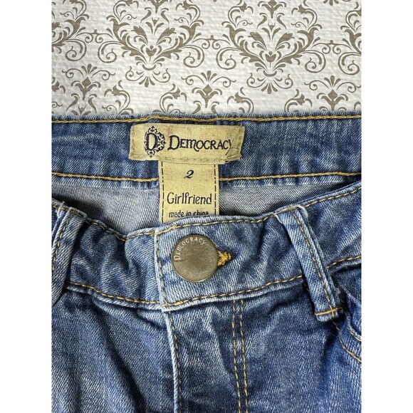 Democracy Women's Girlfriend Jeans Size 2 Distressed Blue Jeans - Picture 7 of 10